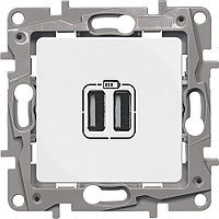 Etika - Зарядное устройство с двумя USB-разъемами Type C, 3000mA (белый)