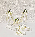 Набор свадебных свечей "Классика" для обряда "Семейный очаг" в золотом цвете, фото 2
