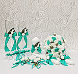 Набор свадебных свечей "Классика" для обряда "Семейный очаг" в мятном цвете, фото 3