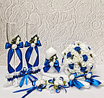 Набор свадебных свечей "Классика" для обряда "Семейный очаг" в синем цвете, фото 3