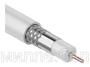 Кабель RG-6U (75 Ом), CCS/Al/Al 32 % (бухта 100 м) белый PROconnect LIGHT (Телевизионный кабель для