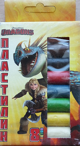 Пластилин детский "DRAGONS". 8 цветов, фото 2