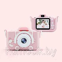 Детский цифровой фотоаппарат Childrens Fun Camera Kitty +32 Гб розовый