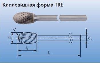 Твердосплавные борфрезы с длинным хвостовиком TRE 0610/6 Z3 PLUS SL150