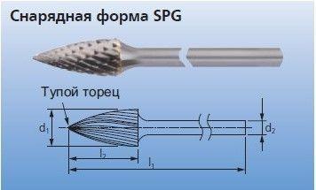 Твердосплавные борфрезы с длинным хвостовиком SPG 0618/6 Z3 PLUS SL150