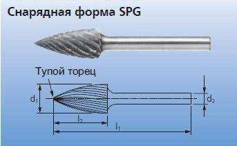 Твердосплавные борфрезы для стали и стального литья SPG 1020/6 STEEL