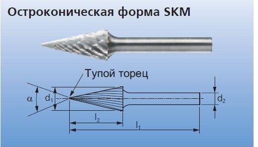 Твердосплавные борфрезы для чугуна SKM 1225/6 CAST
