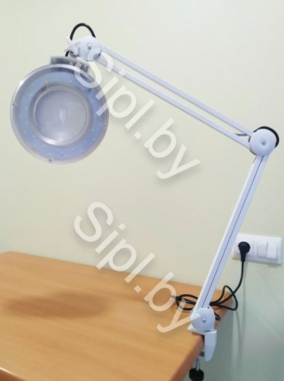 Лампа лупа косметическая SiPL LED на струбцине с крышкой Белая - фото 2 - id-p147626166