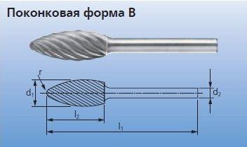 Твердосплавные борфрезы для нержавеющей стали B 0820/6 INOX