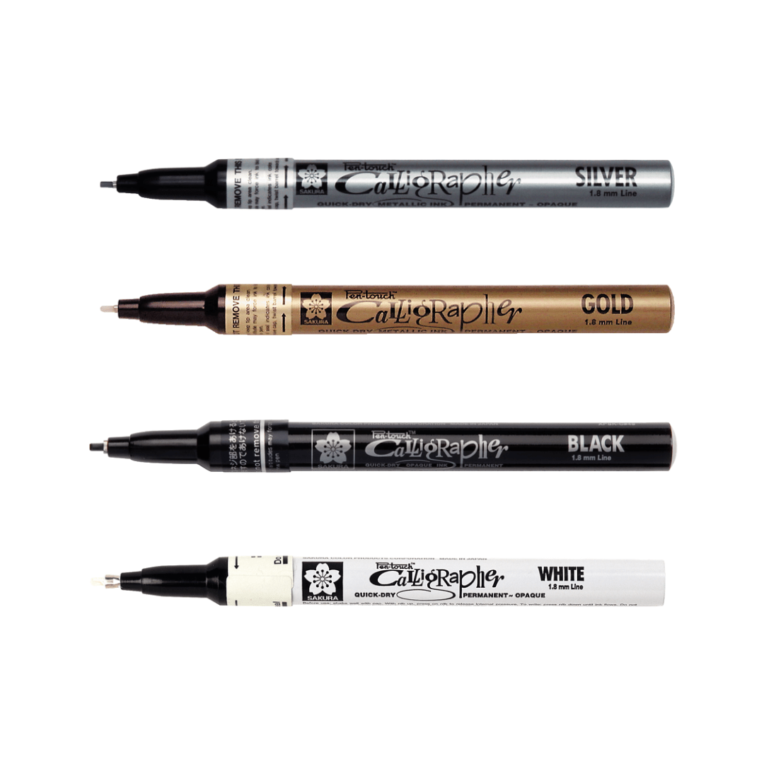 Маркер для каллиграфии Pen-Touch Calligrapher 1,8мм, серебро, Sakura - фото 2 - id-p147959596