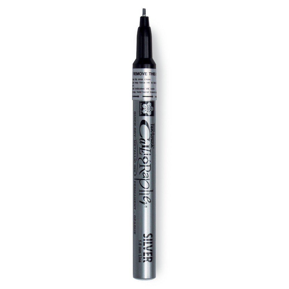 Маркер для каллиграфии Pen-Touch Calligrapher 1,8мм, серебро, Sakura