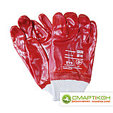Перчатки трикотажные с полным красным ПВХ покрытием TR-302, фото 2