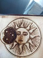 Деревянная копилка солнце и месяц
