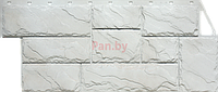Фасадная панель (цокольный сайдинг) FineBer Камень крупный Мелованный белый