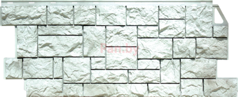 Фасадная панель (цокольный сайдинг) FineBer Камень дикий Жемчужный - фото 1 - id-p34977946