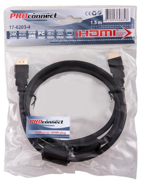 Кабель PROCONNECT HDMI>HDMI 1,5м с фильтрами - фото 2 - id-p68511660