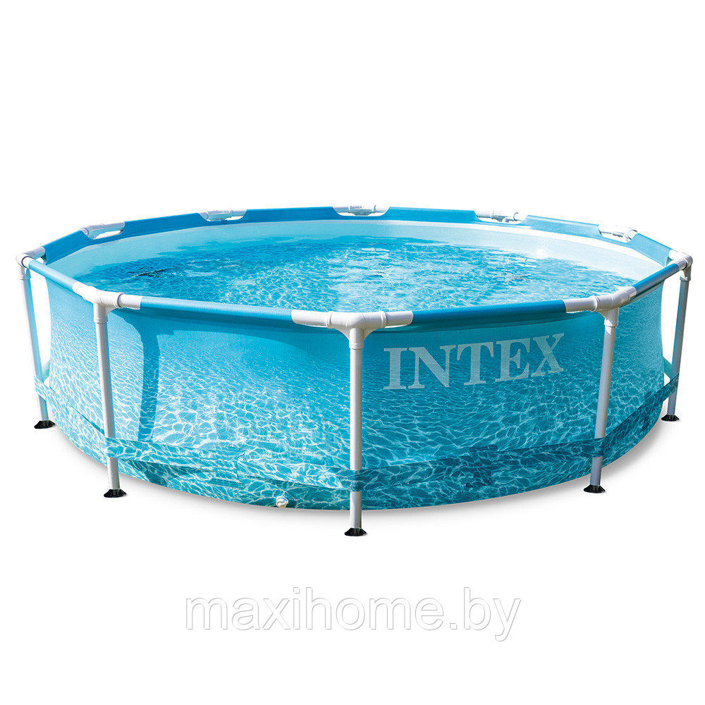 Усиленный каркасный бассейн с принтом Intex Metal Frame 28206 "BEACHSIDE" 305*76СМ - фото 2 - id-p148035558
