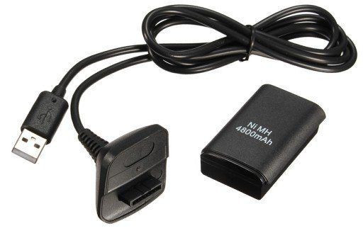 Зарядное устройство + 2 аккумулятора + кабель для геймпада ХBOX 360 - 5 in 1 Play & Charge Kit Black - фото 3 - id-p148070265