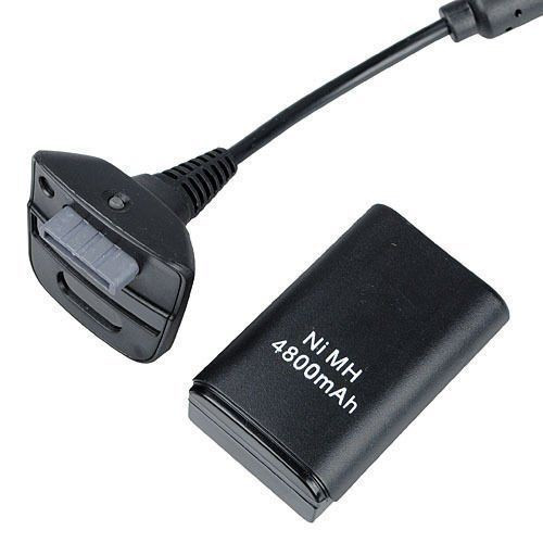 Зарядное устройство + 2 аккумулятора + кабель для геймпада ХBOX 360 - 5 in 1 Play & Charge Kit Black - фото 4 - id-p148070265