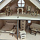 Кукольный домик №2 (с мебелью) размер 30х50х30 см, фото 2