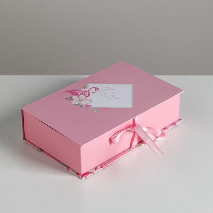 Подарочная коробка-шкатулка «Фламинго» 20 х 12,5 х 5 см - фото 1 - id-p148109364