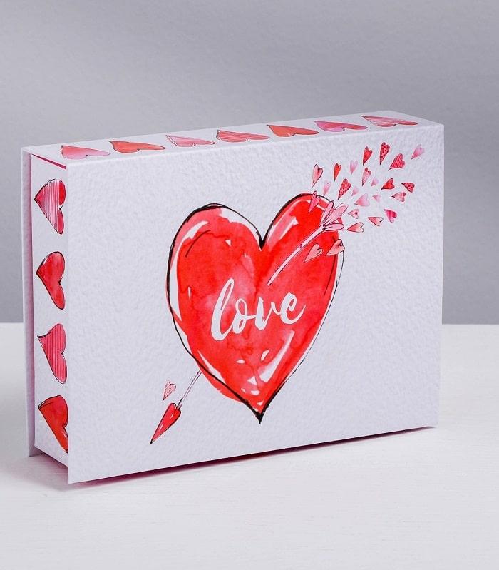 Подарочная коробка-шкатулка «Love» 20 х 12,5 х 5 см - фото 1 - id-p148109365