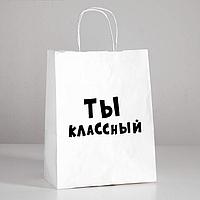 Подарочный пакет «Ты классный» 24 × 30 × 14 см