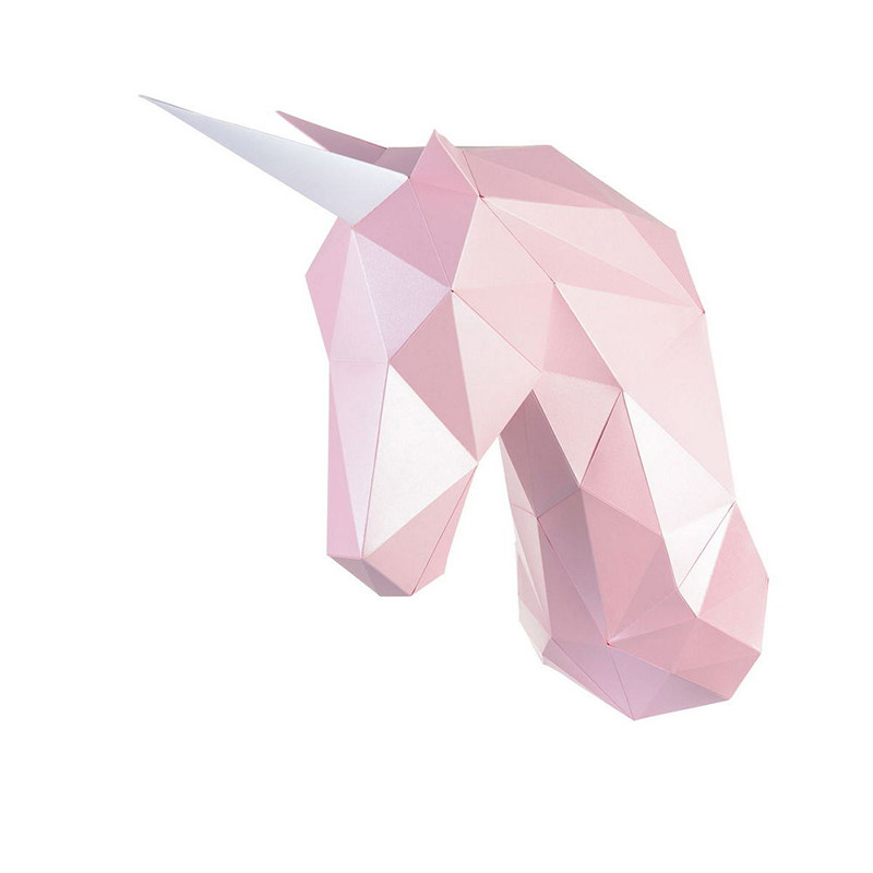 Единорог Зефир (розовый). 3D конструктор - оригами из картона