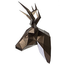 Олень Петрович (бронзовый). 3D конструктор - оригами из картона, фото 2