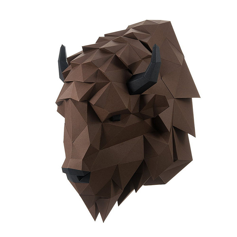 Зубр Волат (коричневый). 3D конструктор - оригами из картона - фото 1 - id-p148109498