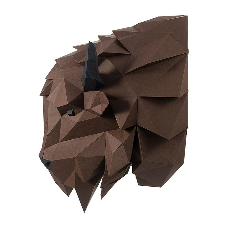 Зубр Волат (коричневый). 3D конструктор - оригами из картона - фото 3 - id-p148109498