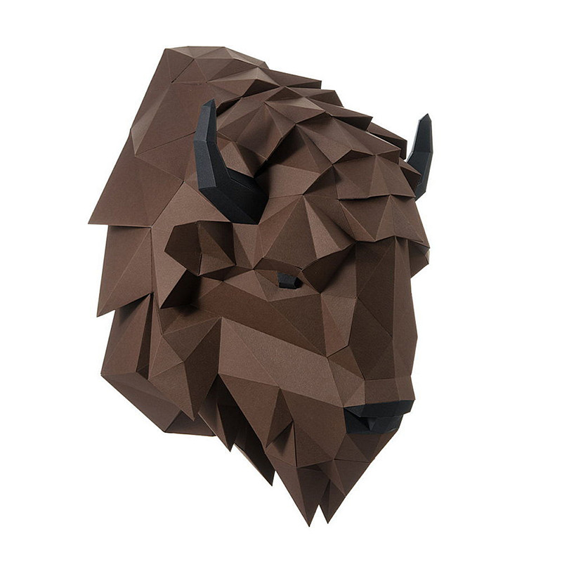 Зубр Волат (коричневый). 3D конструктор - оригами из картона - фото 4 - id-p148109498