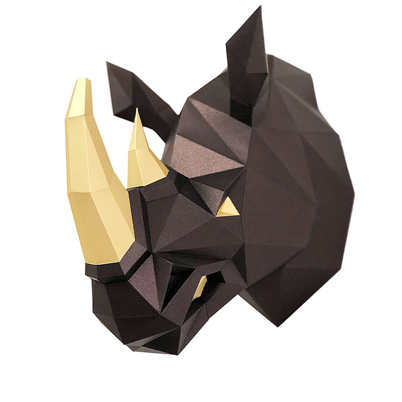 Носорог Рок (тёмно-кричневый). 3D конструктор - оригами из картона - фото 1 - id-p148109499