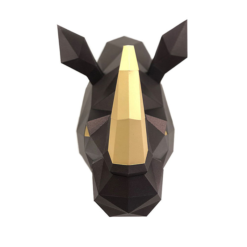 Носорог Рок (тёмно-кричневый). 3D конструктор - оригами из картона - фото 4 - id-p148109499