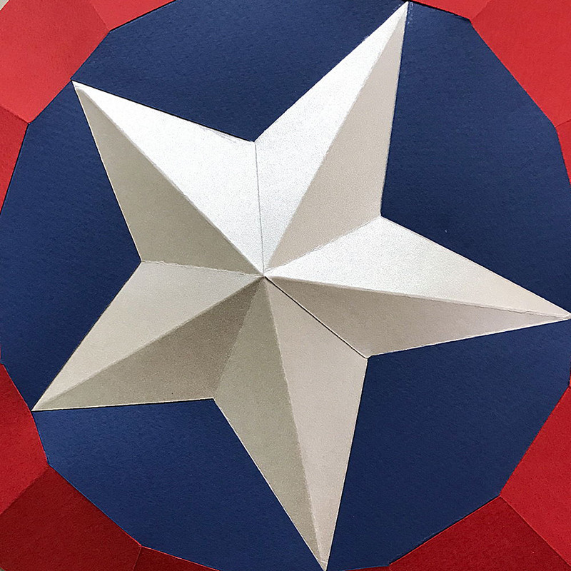 Щит Капитана Америки. 3D конструктор - оригами из картона - фото 3 - id-p148109500