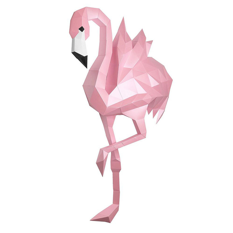 Фламинго Инга (розовая). 3D конструктор - оригами из картона