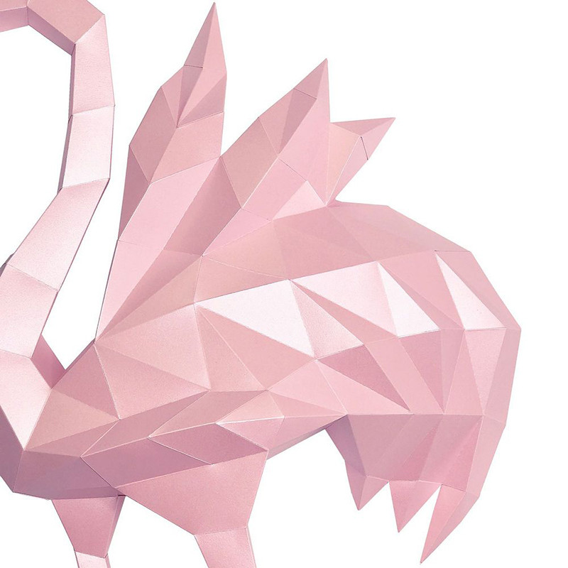 Фламинго Инга (розовая). 3D конструктор - оригами из картона - фото 4 - id-p148109502