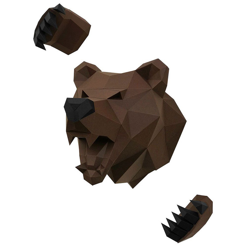 Медведь Михалыч (коричневый). 3D конструктор - оригами из картона - фото 1 - id-p148109503