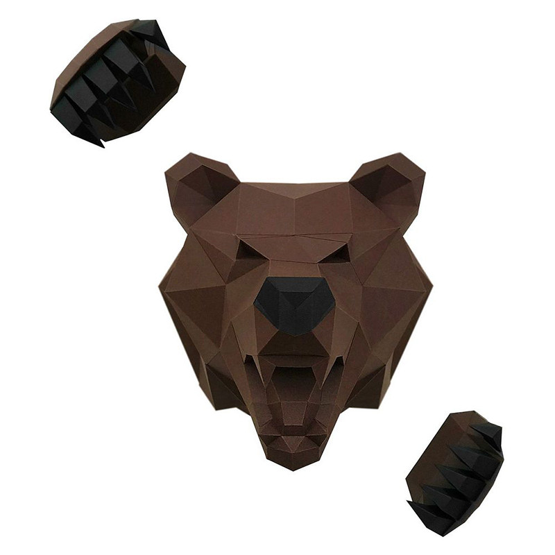 Медведь Михалыч (коричневый). 3D конструктор - оригами из картона - фото 2 - id-p148109503