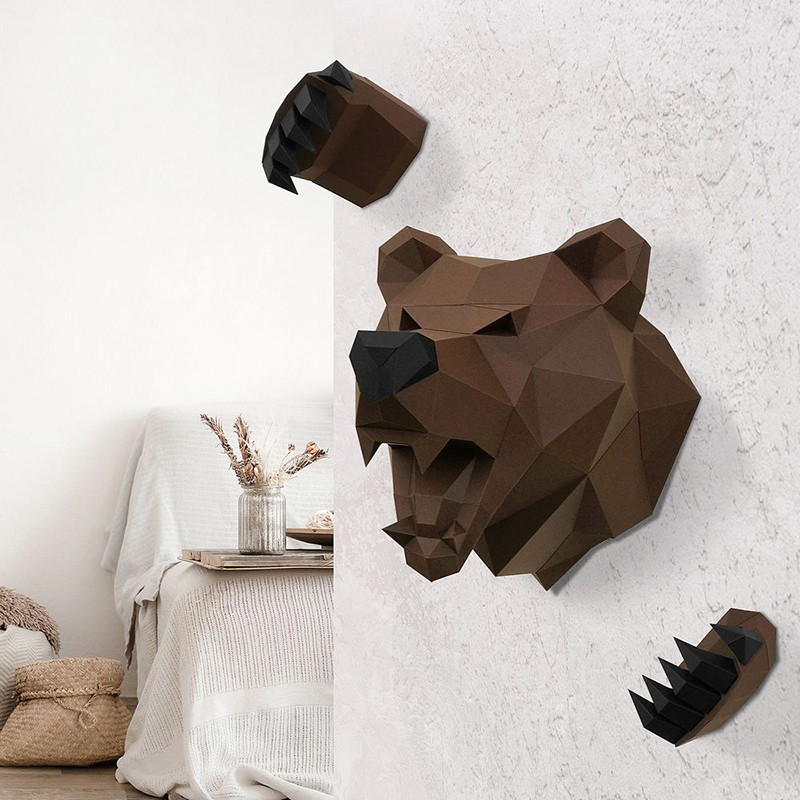 Медведь Михалыч (коричневый). 3D конструктор - оригами из картона - фото 7 - id-p148109503