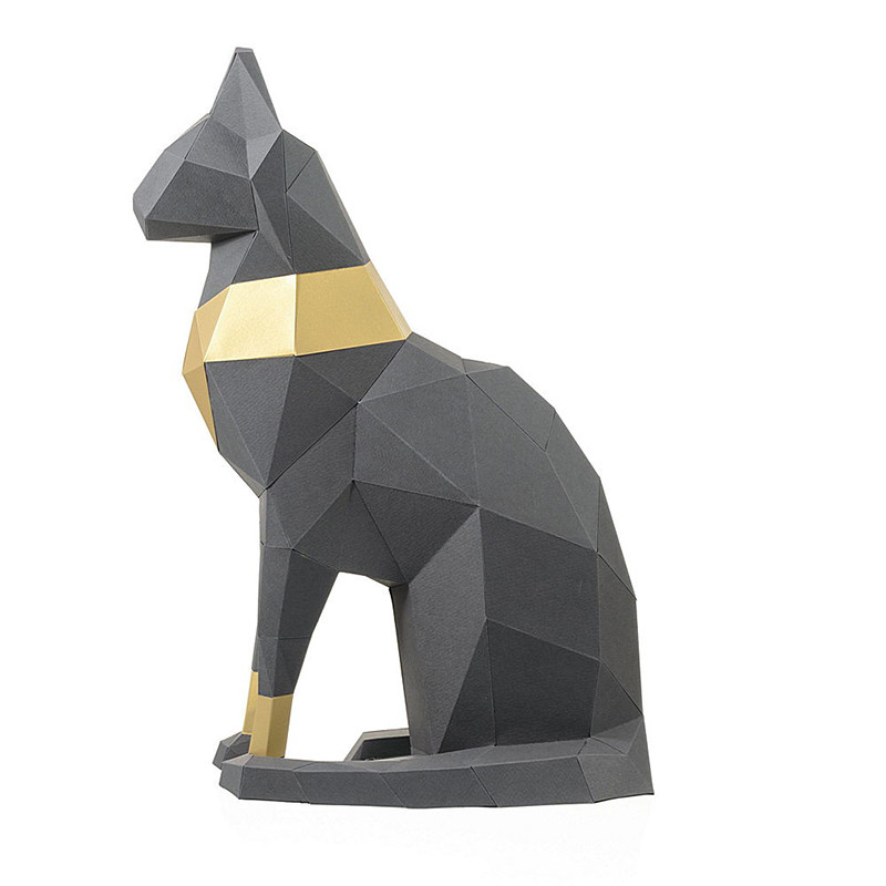 Кошка Бастет (серая). 3D конструктор - оригами из картона - фото 2 - id-p148109505