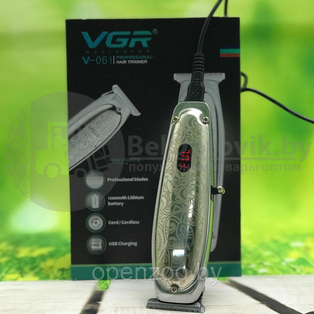 Профессиональная винтажная машинка для стрижки волос, бороды, усов триммер VGR Navigator V-061 (металлический - фото 2 - id-p148110554
