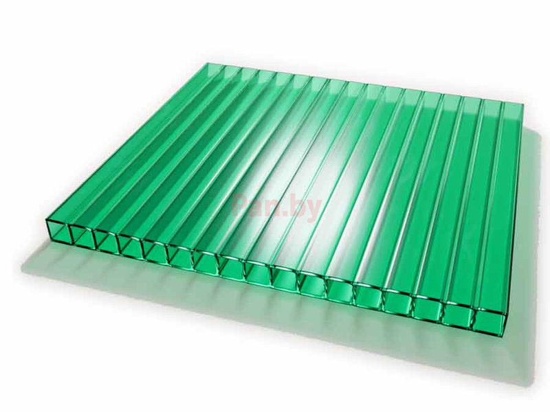 Поликарбонат сотовый Berolux Зеленый 6000*2100*4 мм, 0,7 кг/м2 - фото 1 - id-p99224545