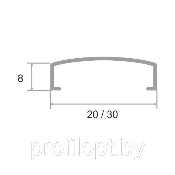 Фриз алюминиевый матовый 20мм. серебро 270 см - фото 2 - id-p148129185