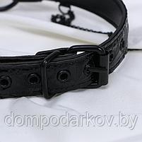 Кляп-кольцо "O RING GAG WITH CLIPS", с зажимами на соски, чёрный, фото 4