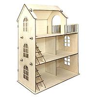 Конструктор деревянный, Polly Eco дом, домик для кукол до 12 см, сборка без клея, 59 деталей, ДК-1-004