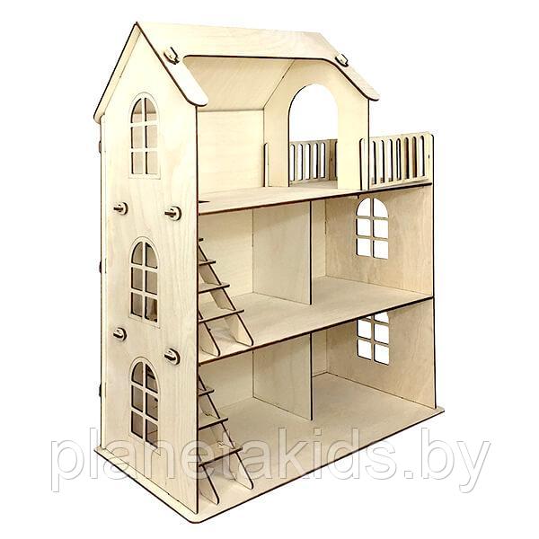 Конструктор деревянный, Polly Eco дом, домик для кукол до 12 см, сборка без клея, 59 деталей, ДК-1-004, фото 1