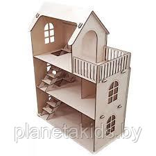 Конструктор деревянный, Polly Eco дом, домик для кукол до 12 см, сборка без клея, 59 деталей, ДК-1-004 - фото 3 - id-p148132680