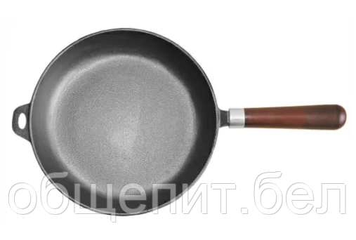 Сковорода с деревянной ручкой, 24 см, чугун - фото 1 - id-p148140159