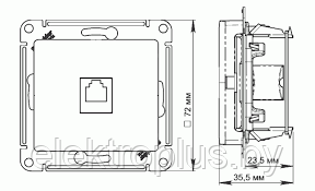 Розетка телефонная RJ11 GLOSSA Schneider Electric - фото 4 - id-p148145367